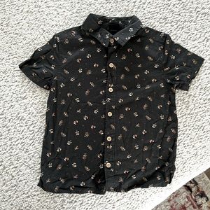 Floral kids short sleeve button up